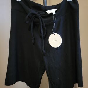 NIA Black Women's Bike Shorts with Drawstring Waist